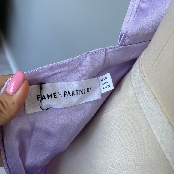 Fame and Partners Dress- lilac silk with ruffle design - Picture 3 of 4